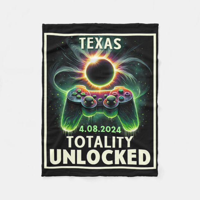 Couverture Polaire Total Solar Eclipse 2024 Texas Video Game Gamer (Devant)