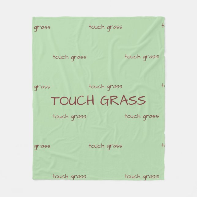 Couverture Polaire Touch Grass Minimalist Sage Green Fleece Blanket - (Devant)