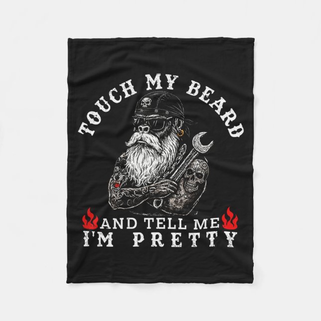 Couverture Polaire Touch My Beard And Tell Me I'm Pretty Monkey Funny (Devant)