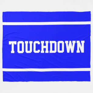 Couverture Polaire TOUCHDOWN Sporty Bandes de Texte Blanches sur Fond