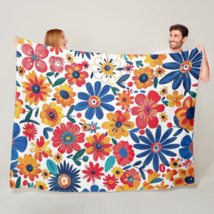 Couverture Polaire Touche de floraison de la nature 60x80