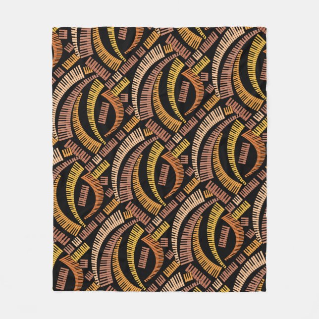 Couverture Polaire Touches de piano courbes Blanche polaire (Devant)