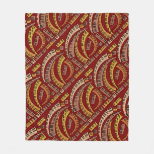 Couverture Polaire Touches de piano courbes Blanche polaire