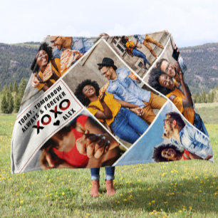 Couverture Polaire Toujours et pour toujours   Collage photo moderne 