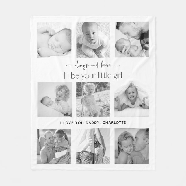 Couverture Polaire Toujours et toujours votre petite fille Collage ph (Devant)