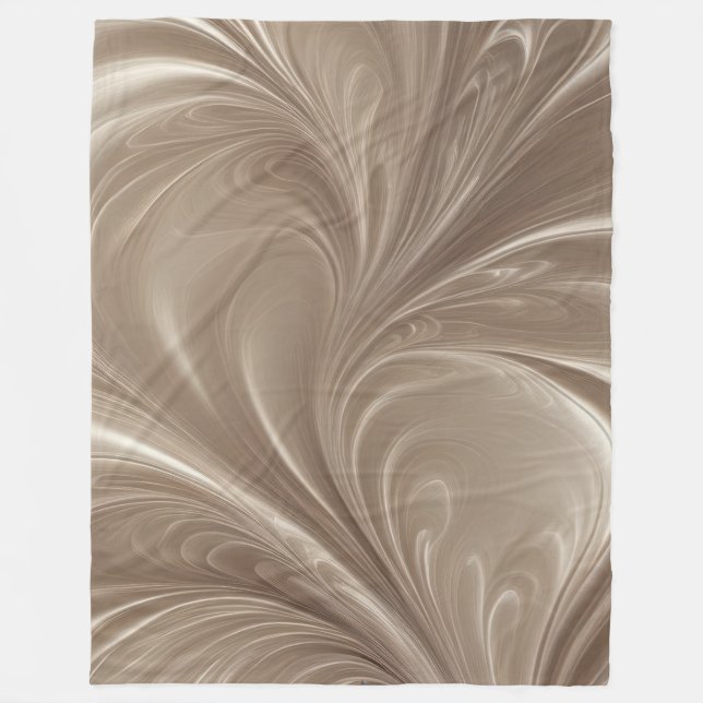 Couverture Polaire Tourbillon de Crème - Design Abstrait Coulant Beig (Devant)