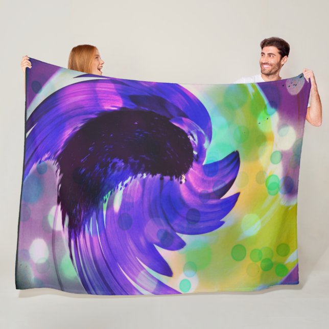 Couverture Polaire Tourbillon de tournesol pourpre (En situation)