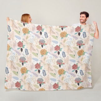 Couverture Polaire Tourbillon floral aquarelle