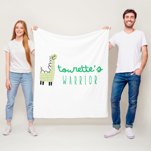 Couverture Polaire tourette's guerrier sensibilisation mignon Blanche (En situation)