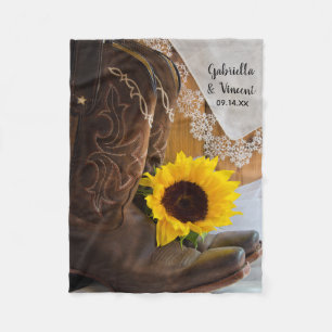 Couverture Polaire Tournesol et dentelle Mariage occidental