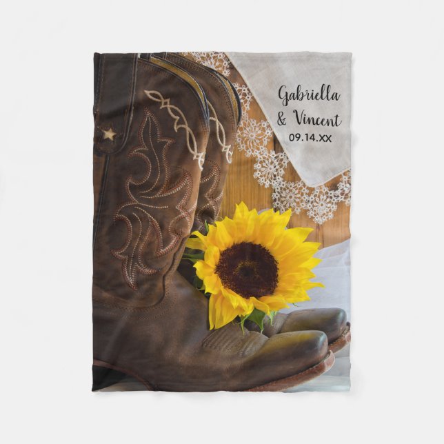 Couverture Polaire Tournesol et dentelle Mariage occidental (Devant)