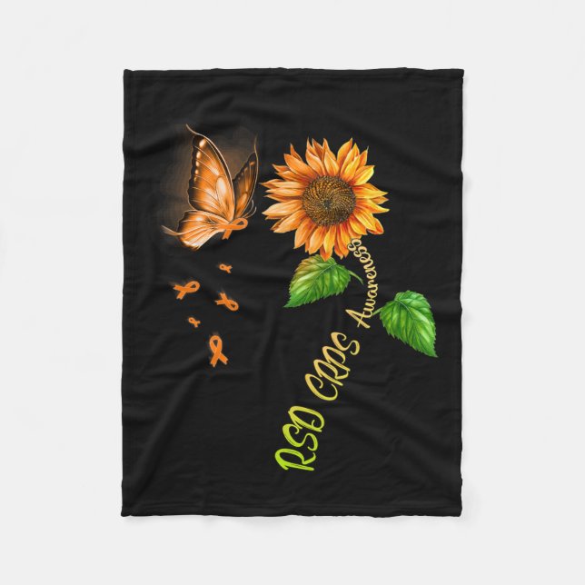 Couverture Polaire Tournesol Papillon Rsd Crps sensibilisation (Devant)