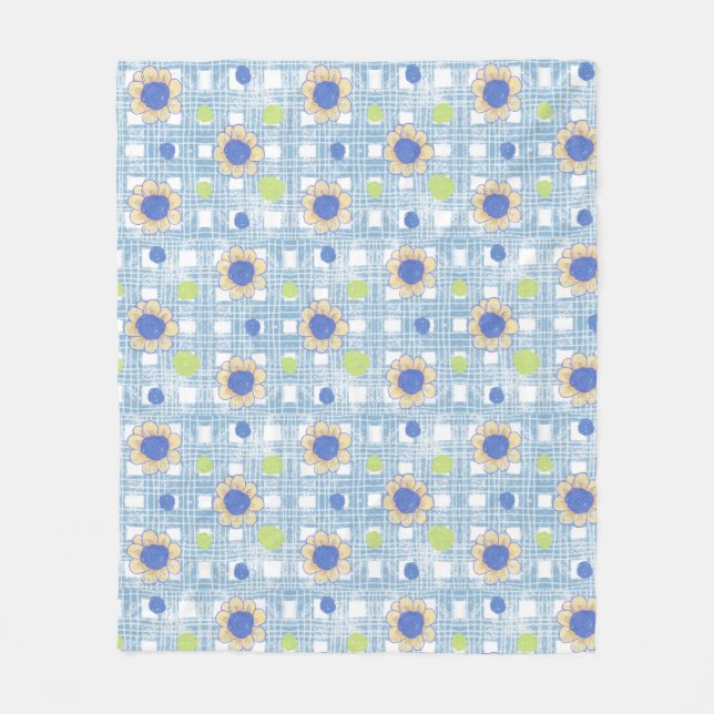 Couverture Polaire Tournesol & Plaid Conception Vintage (Devant)