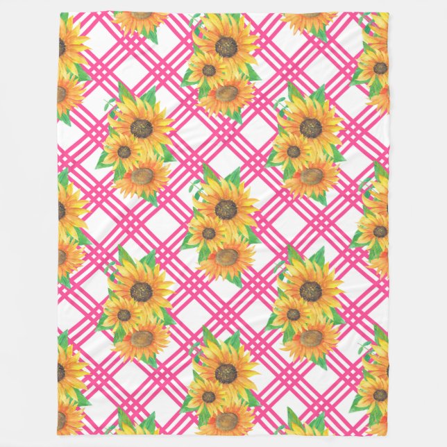 Couverture Polaire Tournesol rose (Devant)