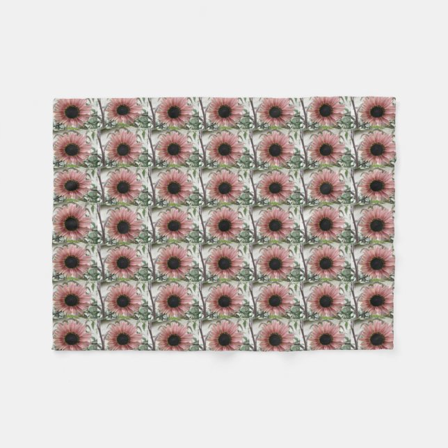 Couverture Polaire Tournesol rose pâle (Devant (Horizontal))