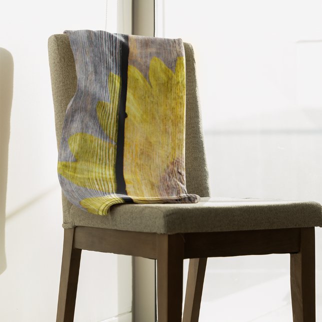 Couverture Polaire Tournesol Rustique Sur Bois (Créateur téléchargé)