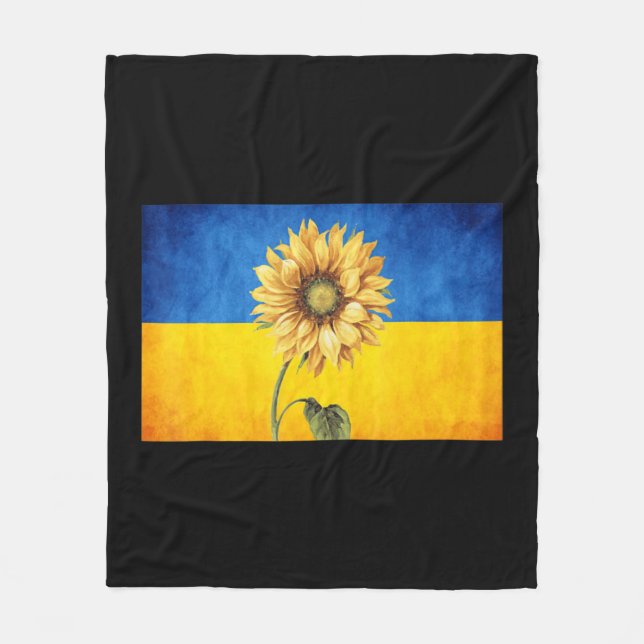 Couverture Polaire Tournesol Ukraine Drapeau ukrainien Vintage stand  (Devant)