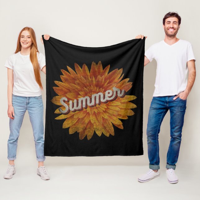 COUVERTURE POLAIRE TOURNESOL VINTAGE ÉTÉ (En situation)
