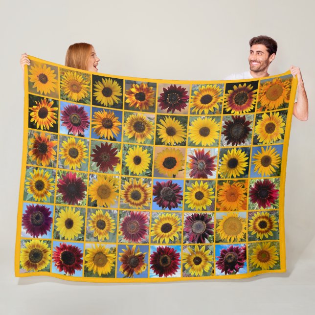 Couverture Polaire Tournesols attrape-neige (En situation)