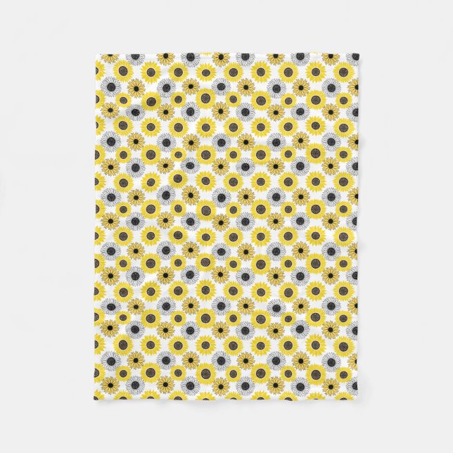 Couverture Polaire Tournesols bx4 Blanc BG (Devant)