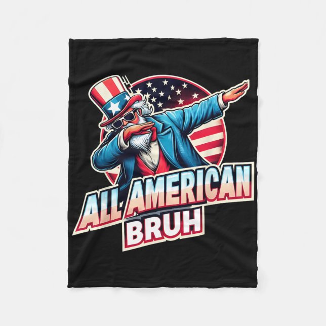 Couverture Polaire Tous Américains Bruh American Usa Drapeau Funny 4e (Devant)