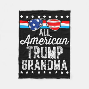 Couverture Polaire Tous les américains Trump grand-mère drapeau améri