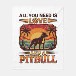 Couverture Polaire Tout ce dont vous avez besoin est l'amour Pitbull
