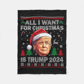 Couverture Polaire Tout ce que je veux pour Noël, c'est Trump 2024 la