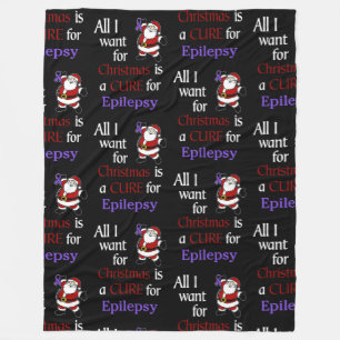 Couverture Polaire Tout ce que je veux pour Noël/Santa...Épilepsie 