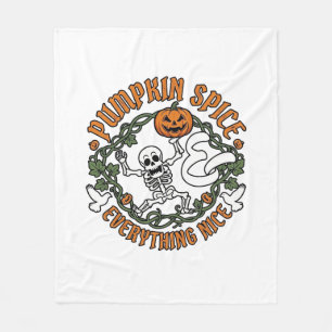 Couverture Polaire Tout Citrouille Épice Nice Halloween Squelette V