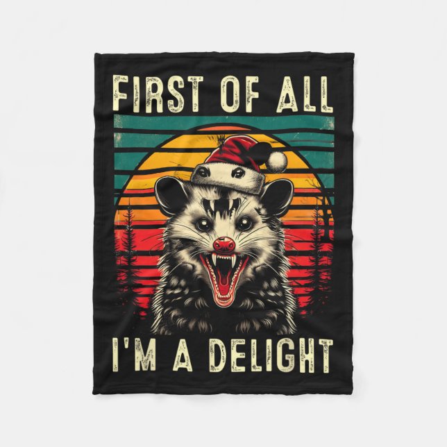 Couverture Polaire Tout d'abord, je suis un délice Angry Opossum Poss (Devant)