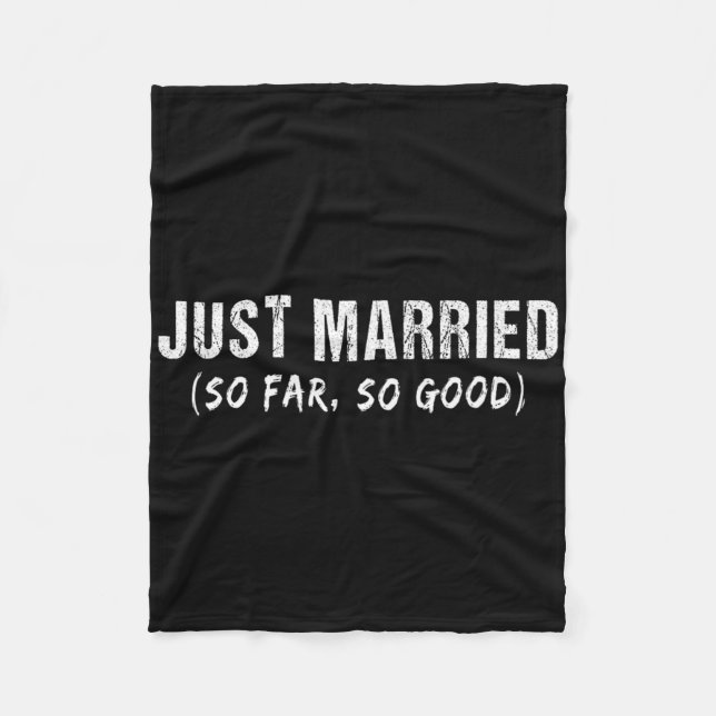 Couverture Polaire Tout juste mariés jusqu'à présent tout va bien jeu (Devant)
