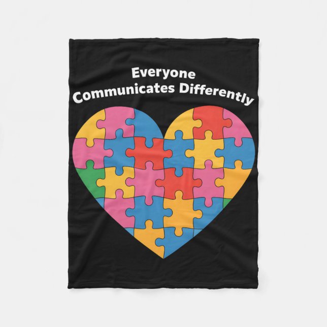 Couverture Polaire Tout le monde communique différemment Inclusion de (Devant)