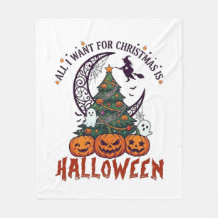 Couverture Polaire Tout le monde veut Noël Halloween Arbre Citrouille