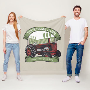 Couverture Polaire Tracteur agricole Vintage personnalisé Pays Agricu