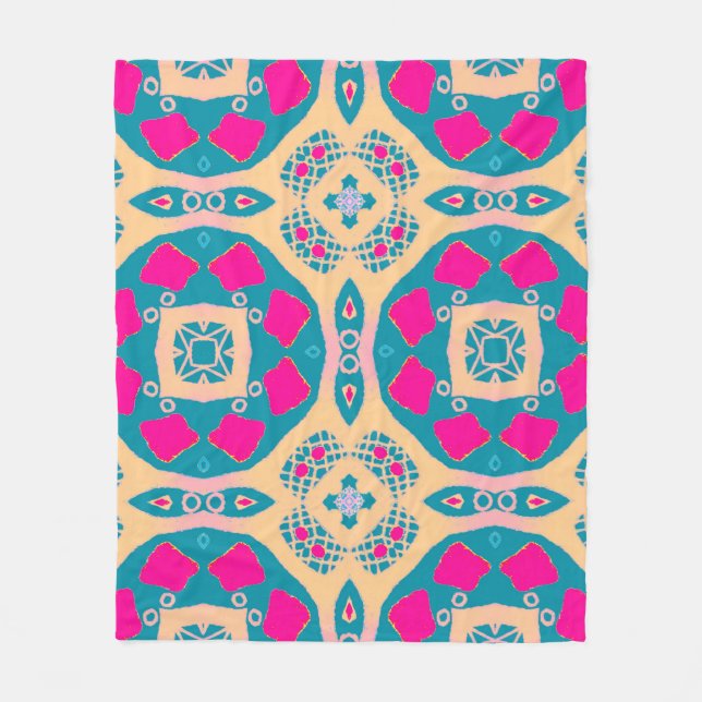 Couverture Polaire Traditional drawing. Repeat Peruvian Patchwork. Ti (Devant)
