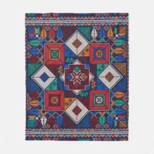 Couverture Polaire Traditionnel Palestine Broderie tatreez coloré