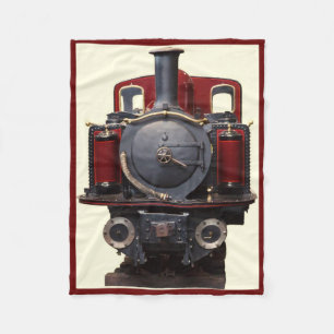 Couverture Polaire Train Bleu Et Rouge