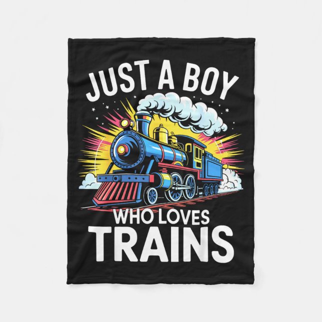 Couverture Polaire Train Lover Just A Boy Who Loves Trains  (Devant)