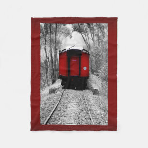 Couverture Polaire Train victorien de vapeur de cambuse rouge