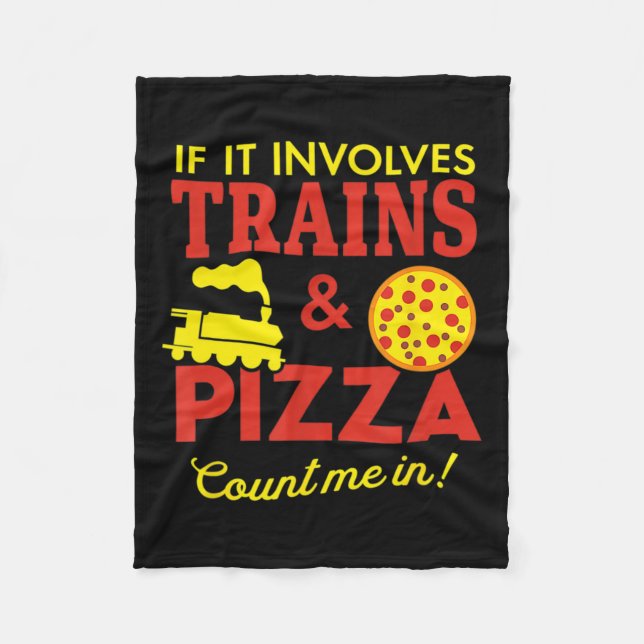 Couverture Polaire Trains Et Sensibilisation sur l'autisme Pizza (Devant)