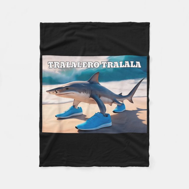 Couverture Polaire Tralalero Tralala Funny Shark Meme (Devant)