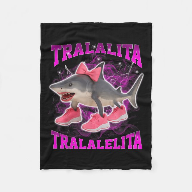 Couverture Polaire Tralalita Tralalelita Funny Brainrot italien Hallo (Devant)