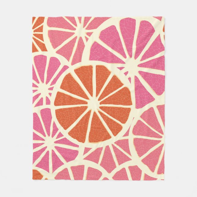 Couverture Polaire Tranches de pamplemousse sans soudure motif, agrum (Devant)