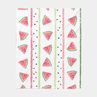 Couverture Polaire Tranches de pastèque : Aquarelle rayée sans fil