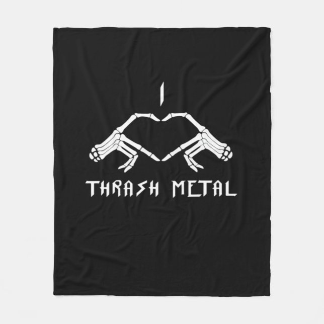 Couverture Polaire Trash Squelette Mains Coeur Classique (Devant)