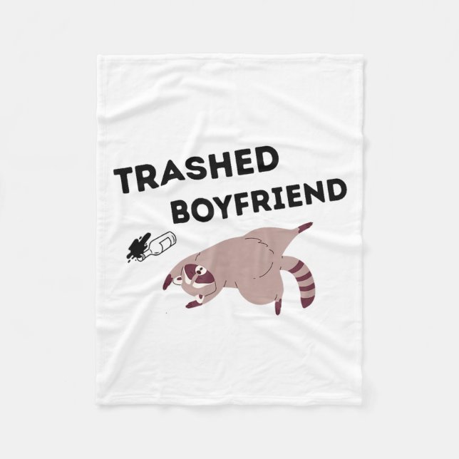 Couverture Polaire Trashed Boyfriend, Funny Trashed Panda Couples Pre (Devant)
