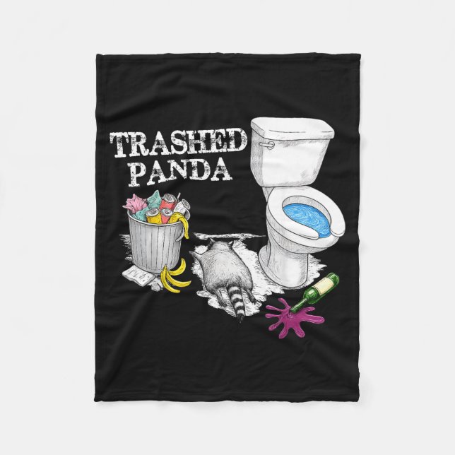 Couverture Polaire Trashed Panda Drunk Racoon Party Animal Meme Funny (Devant)