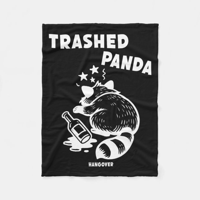 Couverture Polaire Trashed Panda Hangover Social Media Crazy Drunk Ra (Devant)