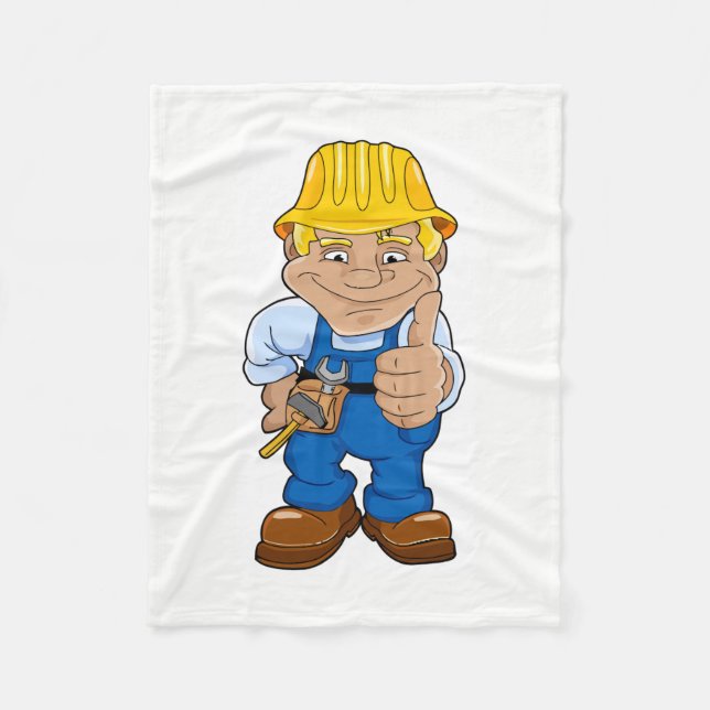 Couverture Polaire Travailleur avec casque de protection (Devant)